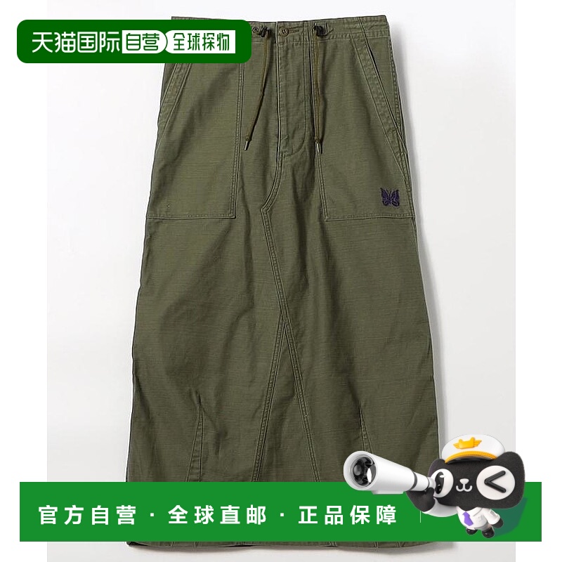 1h可退 日本直邮Needles 女装 全棉宽松抽绳腰头工装风半身裙 RW2