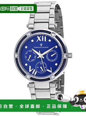自营Christian Van Sant女式Sienna蓝色表盘手表-蓝色 美国奥莱直