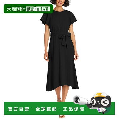 自营 Maggy London Midi连衣裙-黑色 美国奥莱直发新款
