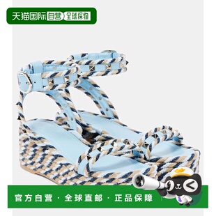 香港直邮Valentino 华伦天奴 女士 Torchon 坡跟铆钉麻底凉鞋