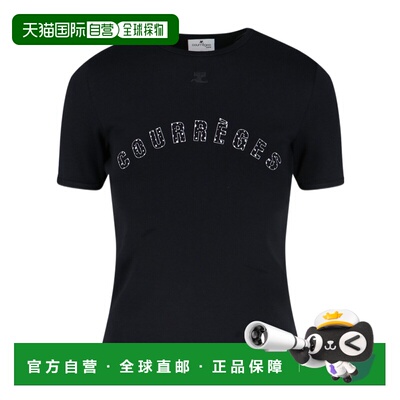 香港直邮COURREGES 女士T恤 225JTS017JS0223B177BLACKSMALLMEDUS