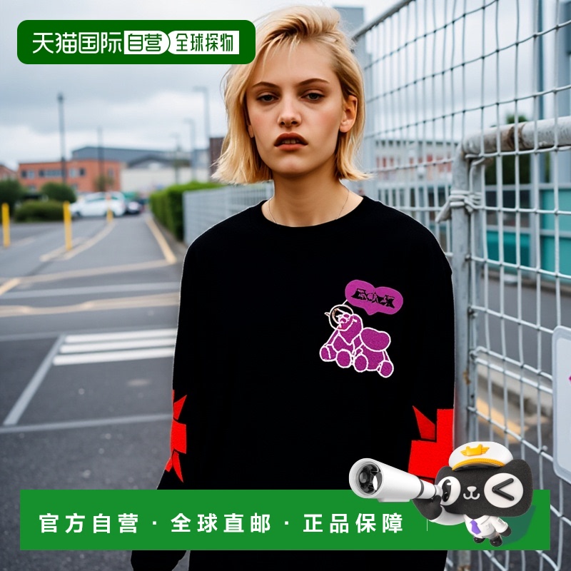 韩国直邮GLACK 公用T恤GT097BK纯棉高档 简约时尚百搭舒适 高级感