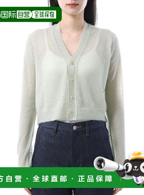 韩国直邮AURALEE 小马海毛透明针织开衫 浅绿色 (A25SC04FG) 开襟