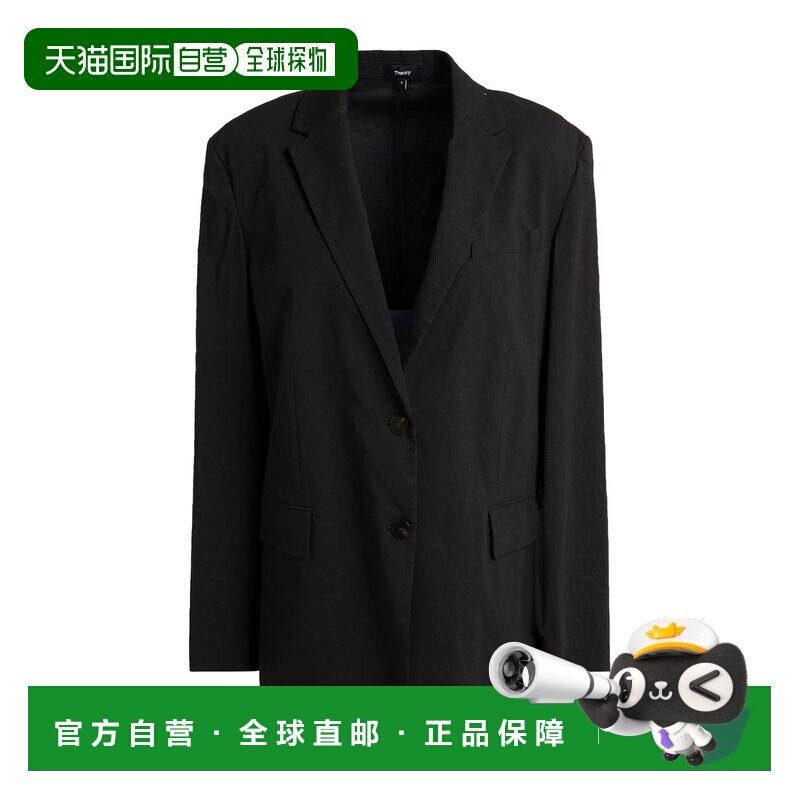 香港直邮THEORY 希尔瑞 女士 西装外套 black黑色 舒适时尚亚麻图片