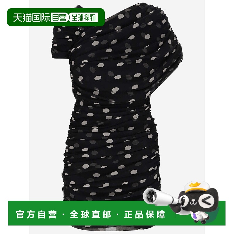 1h可退 香港直邮潮奢 Saint Laurent 圣罗兰 女士 波点平纹褶皱不