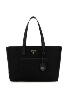 PRADA 女士手提包 1BG555R064F0002 SS2025 黑色 TESSUTO+PELLE