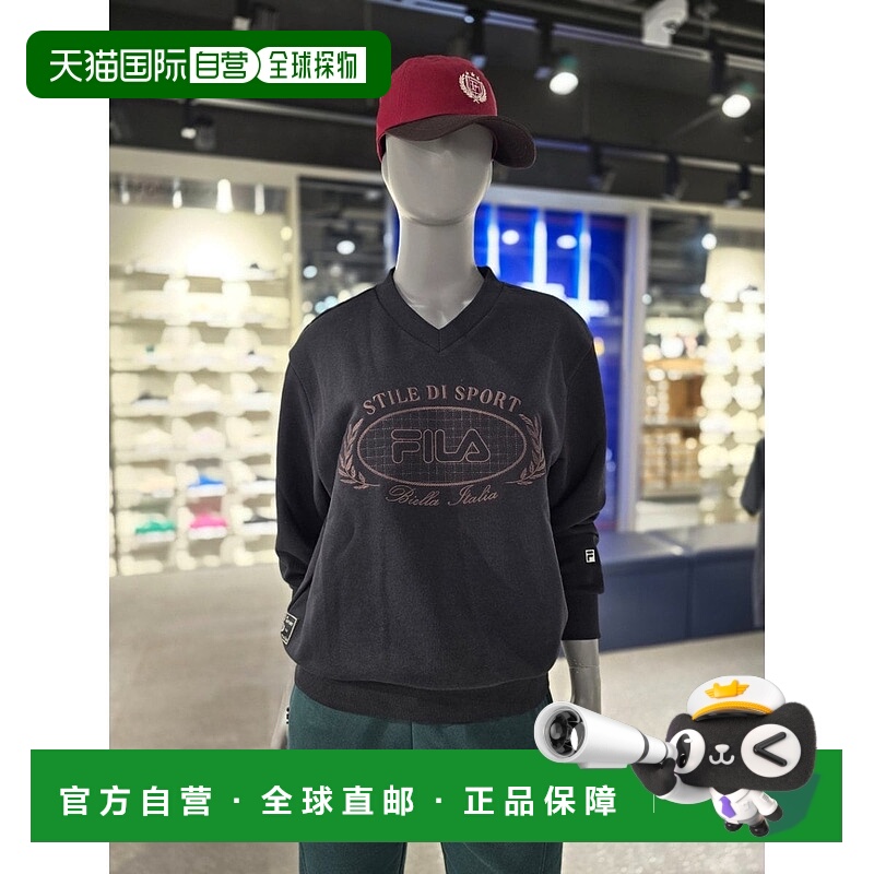 韩国直邮FILA [Paju] 惠拉女式网球 V 领上衣（FS2POG3362F-BLK）