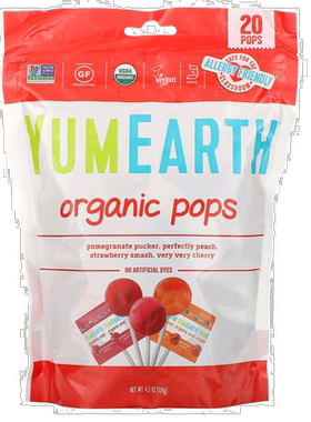 香港直发yumearth美味地球棒棒糖混合什锦口味无乳制品洁食20支