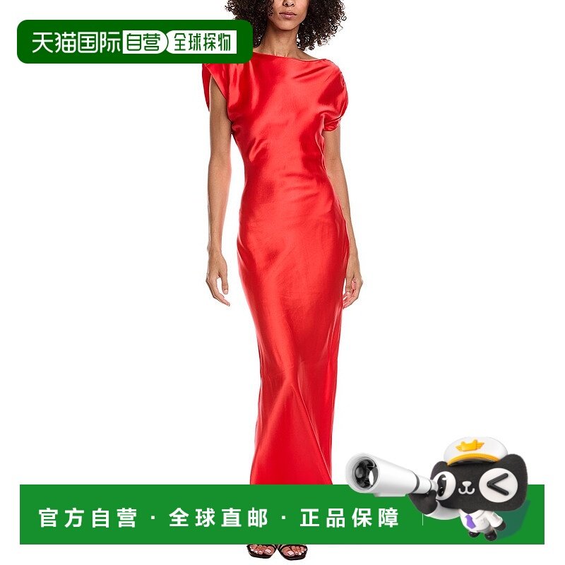 自营Amanda Uprichard Elroy Silk Maxi Dress - red 美国奥莱直