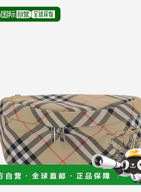 香港直邮BURBERRY 男士单肩包 8091780SAND SS2025 红色 Check wa