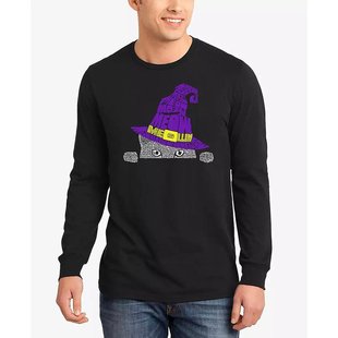 万圣节偷看女巫猫文字艺术长袖 美国直邮LA 男士 Art T恤 Pop