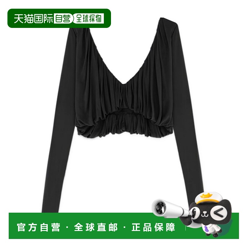 香港直邮Saint Laurent V领短款罩衫 744580Y5G98