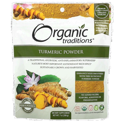 香港直发Organic Traditions姜黄粉营养膳食补充剂200g