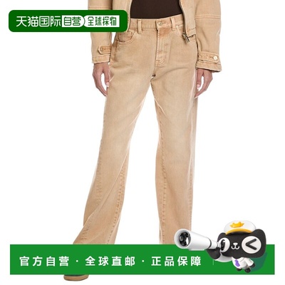 自营7 For All Mankind Twisted Tess Sand Dune Straight Jean -