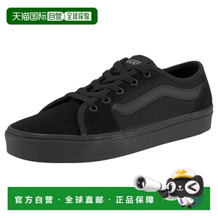 自营 Vans Filmore Decon VN0A45NM女式黑色帆布低帮滑板运动鞋美