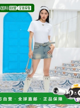 香港直邮PRADA 女士T恤 35838R16DVS162F0009 AW2024 白色女装