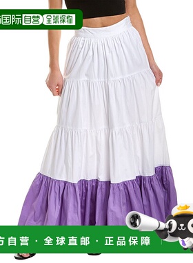 自营 AMUR Koral 分层长裙 - 白色 美国奥莱直发服饰半身裙a字裙