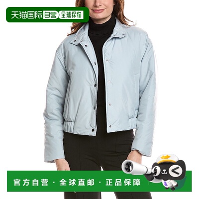 自营Lafayette 148 New York Stand Collar Puffer Coat - blue