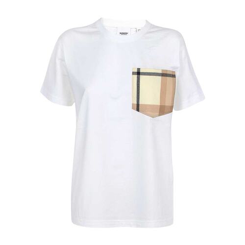 Burberry 格纹口袋棉质宽松 T 恤 80559041