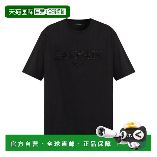 香港直邮BALMAIN 男士T恤 HH1EG265PD61EAP AW2026 黑色 短袖T恤