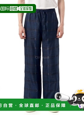 韩国直邮NEEDLES String Easy Pant 格子提花 - 蓝色 (QV121) 斜