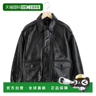 日本直邮AVIREX7522男装 黑色宽松版 牛皮革夹克 型 2经典 1h可退