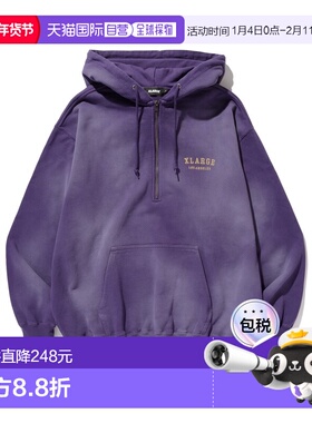 1h可退 日本直邮XLARGE 男女同款 半拉链连帽卫衣 经典复古质感 1