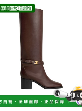 1h可退 香港直邮Celine GARANCE TRIOMPHE 小牛皮系带高筒靴 3618