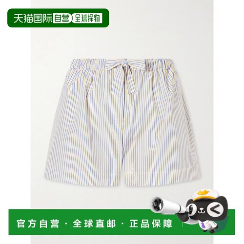 香港直邮toteme 女士 条纹棉质抽绳短裤 262WRB0477FB0697