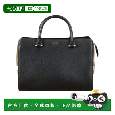 香港直邮BURBERRY 女士手提包 80840231 SS2024 黑色 拼接设计小