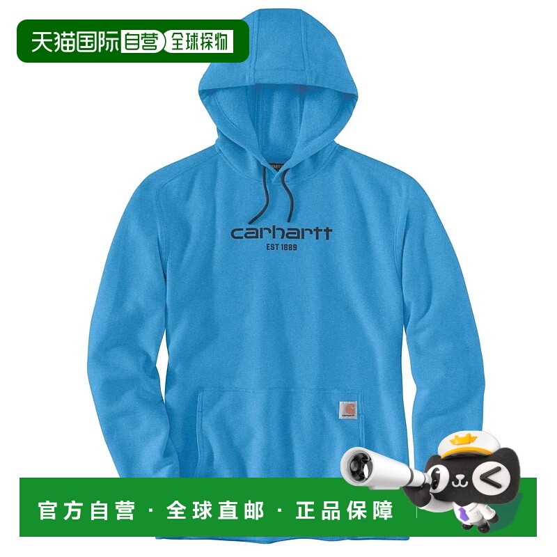 自营Carhartt Force Hoodie Men's Blue Graphic Print Long Slee