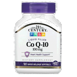 香港直发21st century膳食补充剂含辅酶Q10护心无麸质90粒心脏