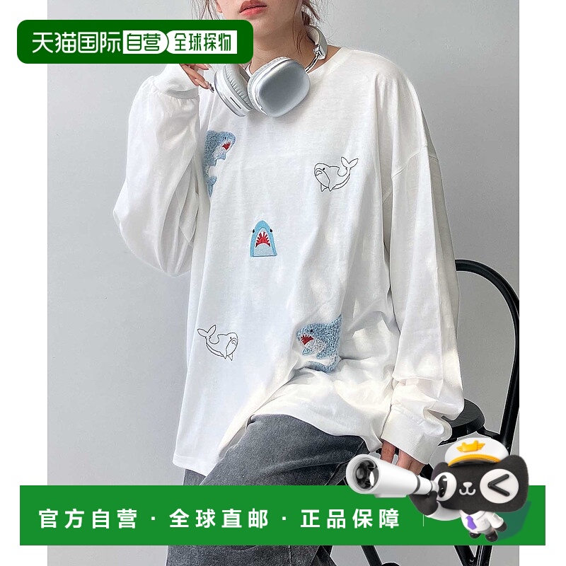 1h可退 日本直邮AS KNOW AS plus 男女同款 动物刺绣长袖T恤 半透