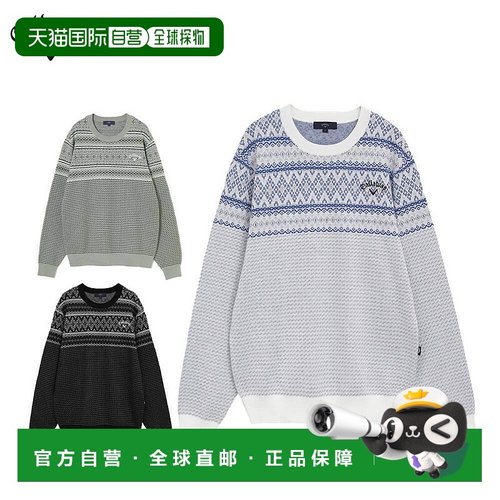 日本直邮Callaway 男士北欧印花长袖圆领针织毛衣 (C25218103) [2