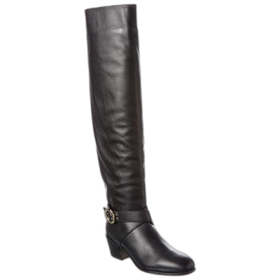 自营Jimmy Choo Beca 皮革高筒靴 - 黑色 长筒靴美国直发奥莱