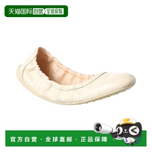 自营 tod'sTOD的Croc压花平白皮革 美国奥莱直发单鞋平底鞋一脚蹬