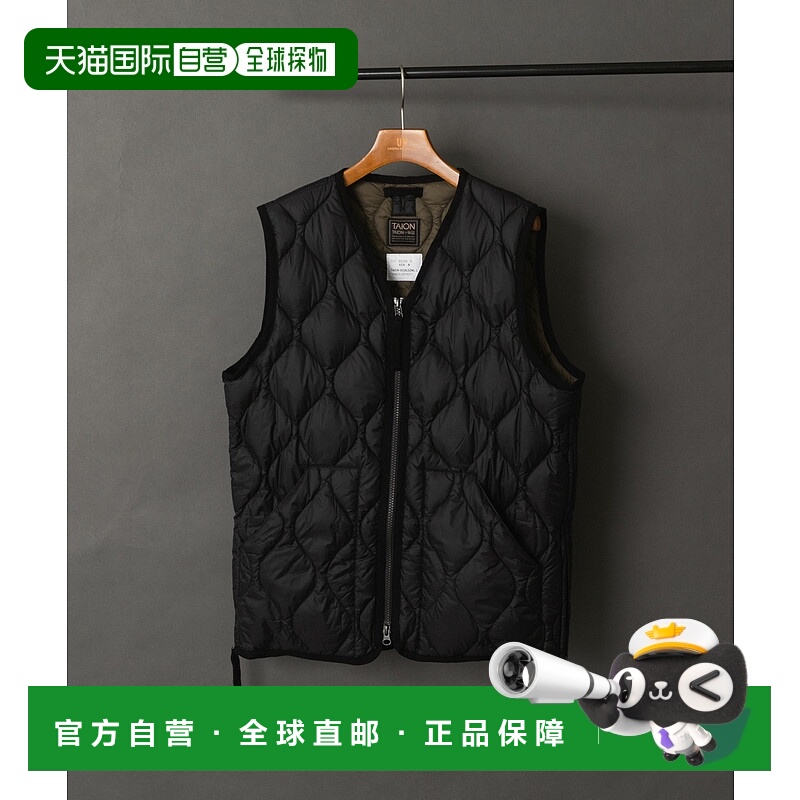 1h可退 日本直邮TAION 男装 800FP羽绒填充 V领双拉链 军旅风轻便