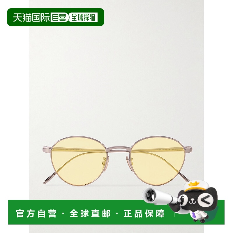 1h可退 香港直邮潮奢 LOEWE 罗意威 男士 圆框镀银太阳眼镜 LW401