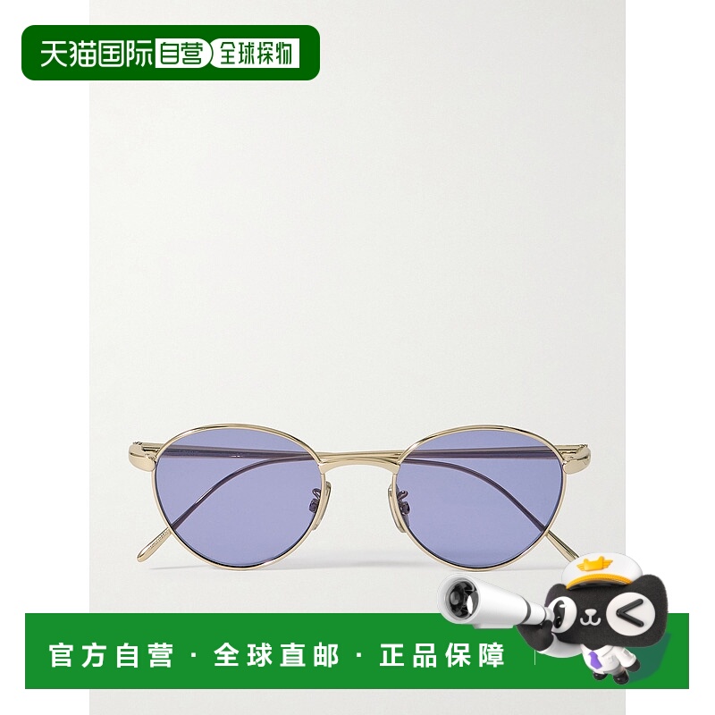 1h可退 香港直邮潮奢 LOEWE 罗意威 女士 圆框镀金太阳眼镜 LW401