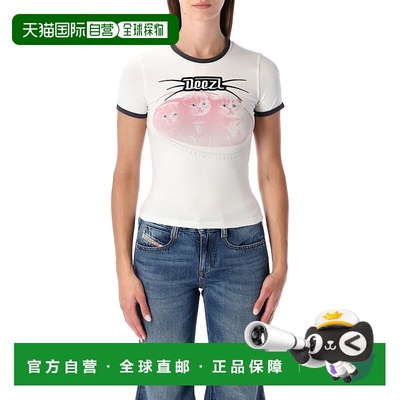 香港直邮DIESEL 女士T恤 A196550HQAH100 SS2025 白色 T-UNCUTIES