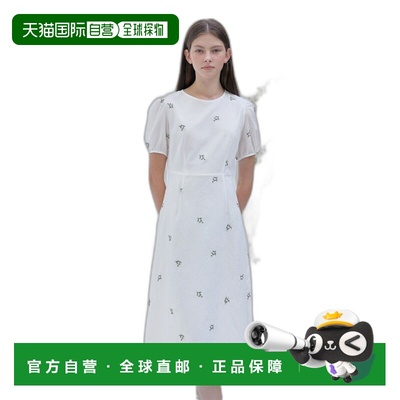 韩国直邮ANEDIT 女士连衣裙AN24MD5007WH S Seersucker Flower Dre