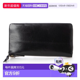 日本直邮AVIREX 意大利皮革圆形长款钱包 手拿包[AV1129DU10354]