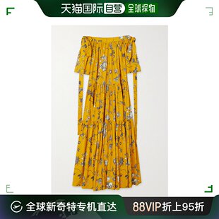 女士抹胸蝴蝶结细节花卉印花纯棉罗缎礼服 香港直邮潮奢 Erdem