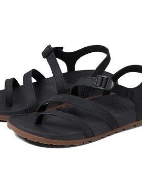 潮奢 chaco 女士 Lowdown 皮质缠带凉鞋 black黑色 舒适时尚