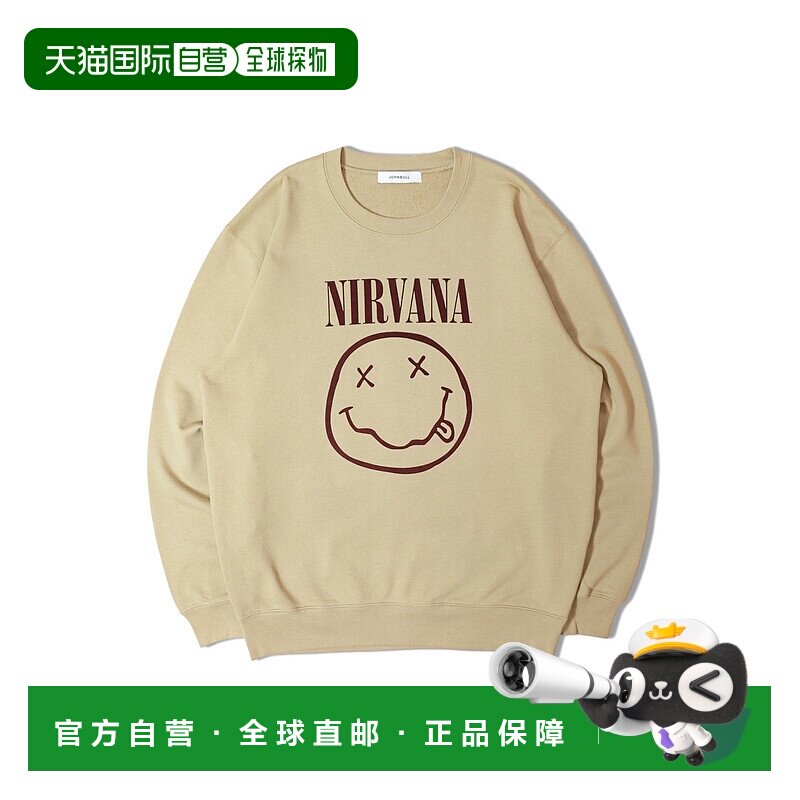 1h可退 日本直邮NIRVANA 男女同款 宽松版型 圆领卫衣 微笑脸图案
