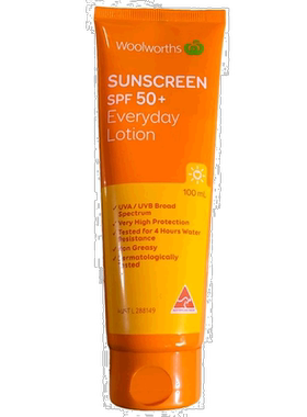 澳大利亚直邮Woolworths防晒霜SPF50+防水防汗防晒霜便携装1正品
