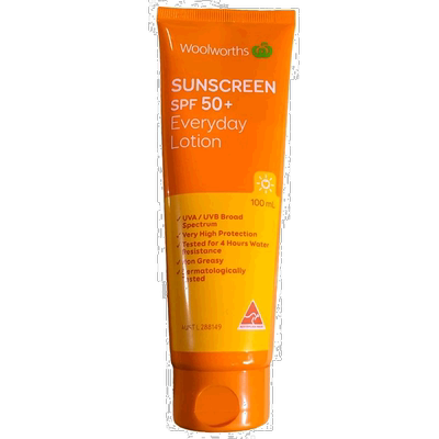 澳大利亚直邮Woolworths防晒霜SPF50+防水防汗防晒霜便携装100ml