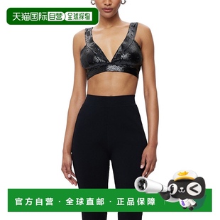 自营herve legerHerveLeger亮片三角胸罩上衣 黑色 美国奥莱