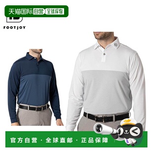 日本直邮FootJoy 男士拼色长袖 Polo 衫 FJ-F24-S16 高尔夫服装 [