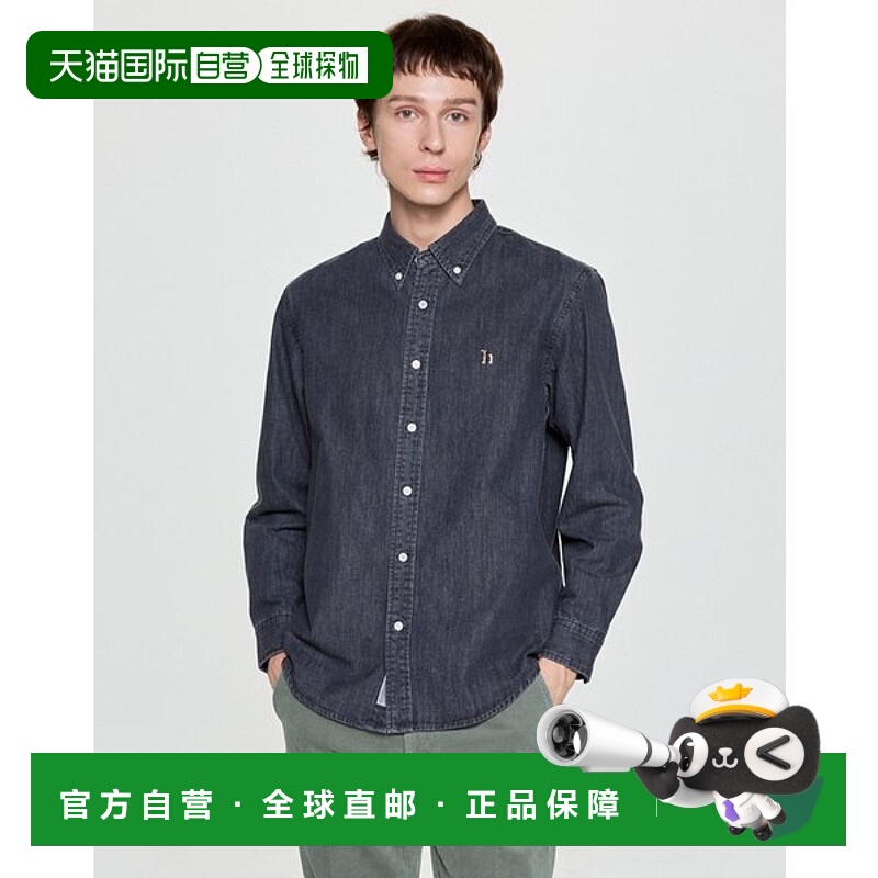 韩国直邮HAZZYS [25FW] 灰色牛仔水洗衬衫 HZSH5D336G2